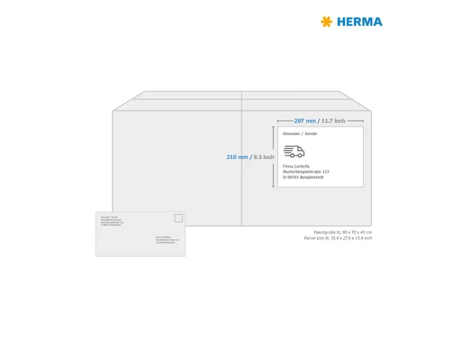 HERMA 10021 Verwijderbare etiketten A4 210x297mm Wit 25 stuks