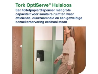 Tork OptiServe 558042 Hulsloos 2-rol Toiletpapier Dispenser T7 Zwart - 8