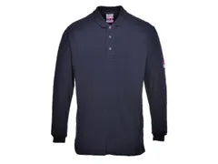 Portwest FR-10 vlamvertragende polo met lange mouwen, marineblauw, maa