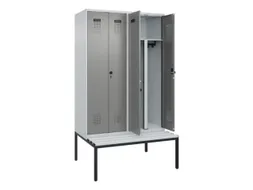 PBM-locker met bank,HxBxD 2120x1200x815mm,4vak,vak B 300mm