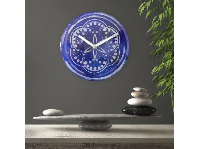 Horloge de Table/Murale 20 cm-Silent-Indigo-Verre Trempé-NeXtime Cosm
