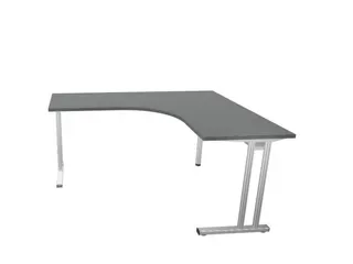 bureau in vrije vorm,HxBxD 740x1600x1400mm,vrije vorm,MS-donkergrijs - 1