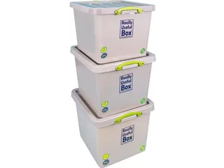 Recycled opbergdoos 60 liter Grijs Stapelbaar - 6