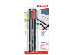 Fineliner edding 1200 assorti 1.0mm blister à 3 stuks