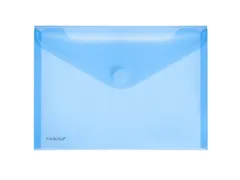 Enveloptas Foldersys A5 PP dwars transp blauw A5 Velcro Envelop Blauw