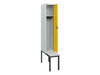 locker met bank,HxBxD 1950x300x815mm,1vak,vak B 300mm,draaigrendel - 1