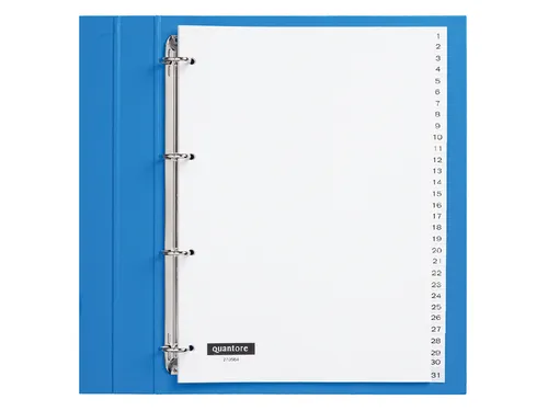 Tabbladen Quantore A4 4-Gaats 1-31 Genummerd Wit Pp