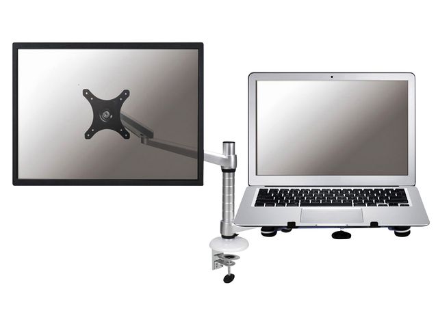 Laptoparm Neomounts D300 10-27 inch zilver Monitor- En Notebook | MonitorarmenShop.nl