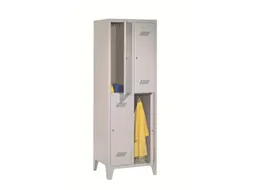 dubbeldekse locker,HxBxD 1850x600x500mm,2x2vak.,RAL7035,front RAL5012