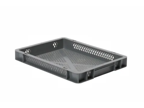 Euronorm-stapelbak 4.5l 50x400x300mm Wanden/bodem Opengewerkt Grijs