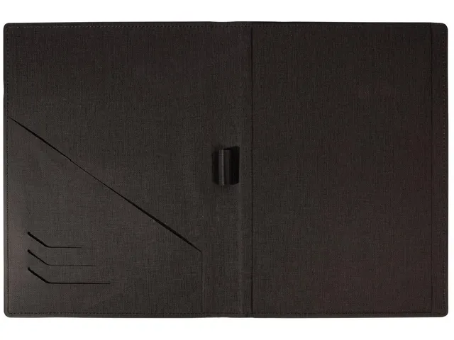 Schrijfmap Sigel A4 antraciet met penvak, insteekvak en blokhouder