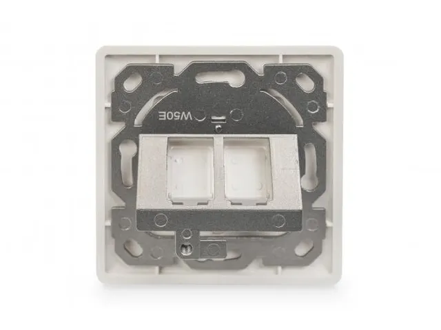 Frontplaat voor Keystone Jacks 2x RJ45 stofkap 80x80 + centrale plaat