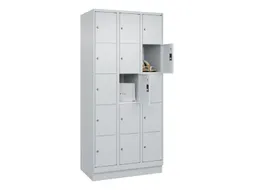 lockerkast,HxBxD 1950x900x500mm,3x5vakken,vak B 300mm,cil.-slot,sokkel