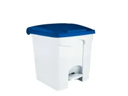 Contitop,afvalbak met pedaal 30L wit/blauw/VE:3