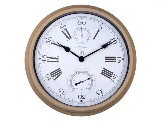 Buitenweerstationklok - Ø40 - 5 cm - metaal - bruine "hyacint" - 11