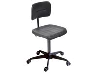 Werkplaatsstoel 420-555mm Pu-Zitting Zwart Spindel Wielen
