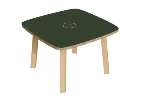 bijzettafel,HxBxD 400x600x600mm,4voeten natuur,vierkante buis