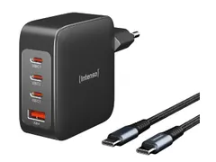 Intenso GaN Power adapter 140 W 3x USB-C 1x USB-A Zwart
