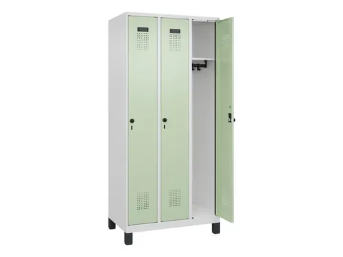 locker,HxBxD 1950x900x500mm,3vak,vak B 300mm,draaigrendel,voeten