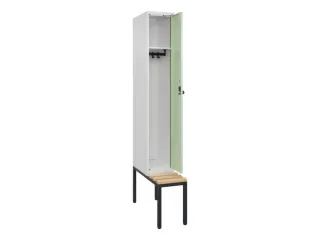 locker met bank,HxBxD 2120x300x815mm,1vak,vak B 300mm,draaigrendel - 2