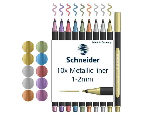 Metallic liner Schneider Paint-It 020 1-2mm doos 10st. ass.kleur (meta