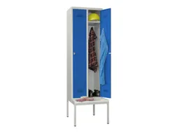 locker met bank,HxBxD 2150x600x500mm,2vak,RAL7035,front RAL5010
