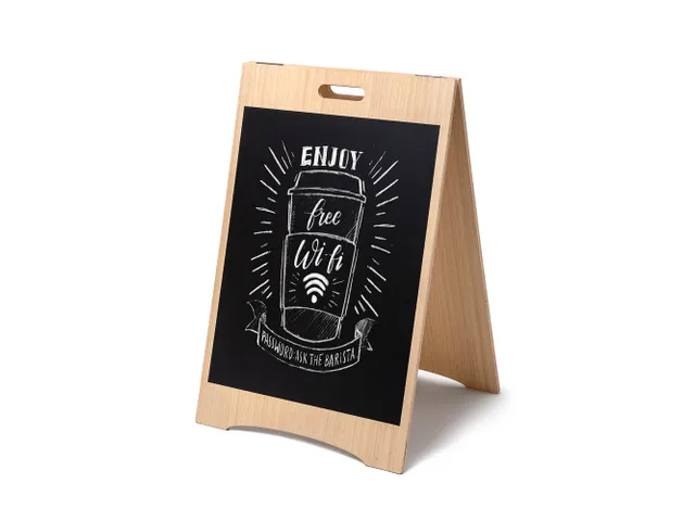 Krijtstoepbord Economy Houten A-Bord 55x82cm