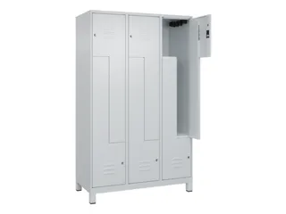 Z-garderobekast,HxBxD 1950x1200x500mm,vak B 200/400mm,cil.-slot,voeten - 2