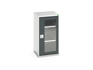 vitrinekast 1000x525x550mm 2xStalen bodem romp RAL7035 front RAL7016 - 1