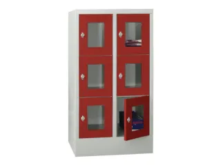 lockerkast,HxBxD 1187x600x500mm,2x3vakken,RAL7035,front RAL3000 - 2