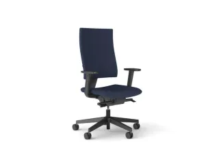 Bureaustoel Donkerblauw Frame Zwart Synchroonmechanisme Met Armleuning - 6