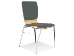 Houten Kuipstoel Beuken Zitschaal Zit-/Rugkussen Antraciet 4 Stuks