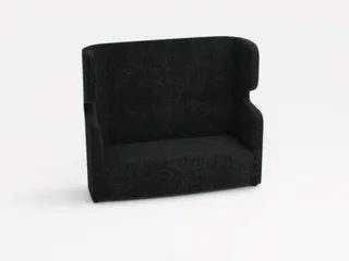 sofa,2-zits,geluidabsorberend,stof antraciet,HxBxD 1330x1570x760mm - 1