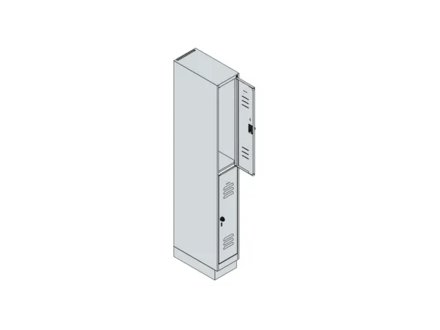 dubbeldekse locker,HxBxD 1950x250x500mm,1x2vak.,vak B 250mm