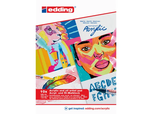 Olie en Acrylblok edding e-30010 A3 10 vel wit