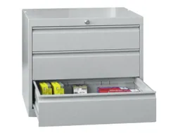 ladekast 600x715x600mm 3laden cilinderslot RAL7035 front RAL7035