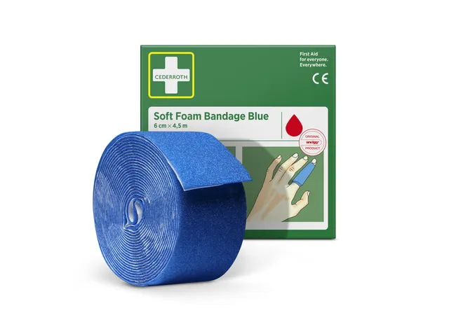 Pansement autoadhésif Cederroth Soft Foam bleu 6cmx4,5m