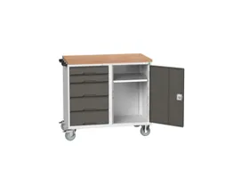 montagetafel,HxBxD 980x1050x600mm,multiplexblad,uitrusting: 5laden