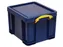 Really Useful Boxes Opbergdoos 35 Liter Blauw Gele Handvaten