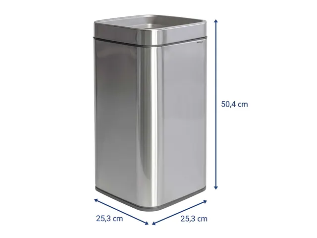 9502594 Afvalbak MAULprime 25L edelstaal 25.1x25.1x49.2cm zilver