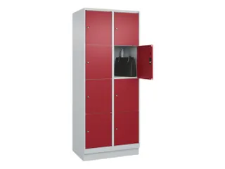 lockerkast,HxBxD 1950x800x500mm,2x4vakken,vak B 400mm,cil.-slot,sokkel - 1