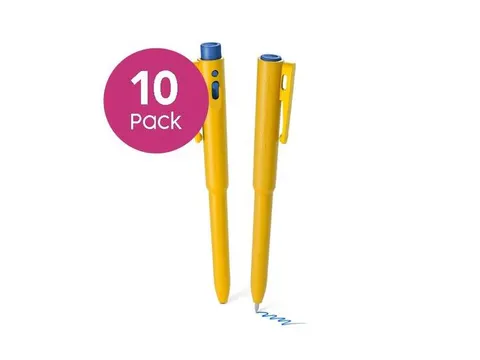 J800 DetectaPen met clip geel blauwe inkt detecteerbaar 10 stuks
