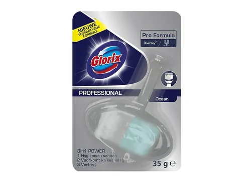 Toiletblok Glorix ocean fresh met houder 3 in 1 power
