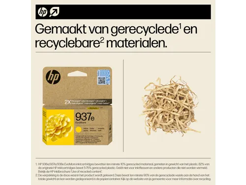 Inktcartridge HP 4S6W8NE 937E Evomore geel