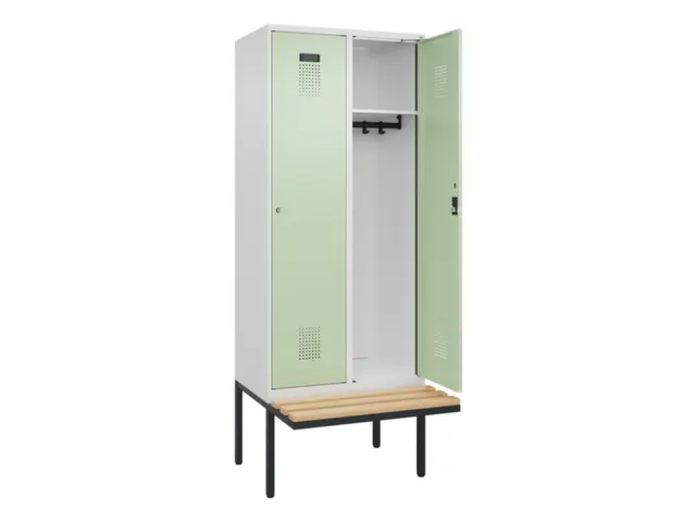 locker met bank,HxBxD 2120x800x815mm,2vak,vak B 400mm,cilinderslot