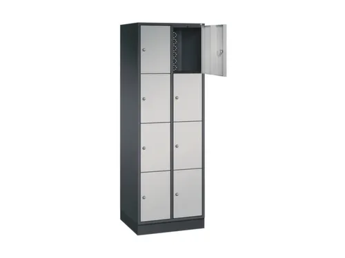 lockerkast,HxBxD 1950x620x500mm,2x4vakken,cil.-slot,sokkel