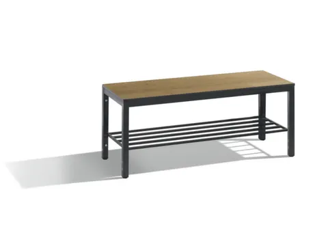 omkleedbank,HxLxD 438x1000x353mm,HPL eiken-sereno,frame staal RAL7021