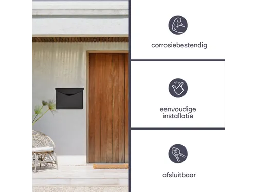 Brievenbus Mailbox Verona Mat Zwart Staal