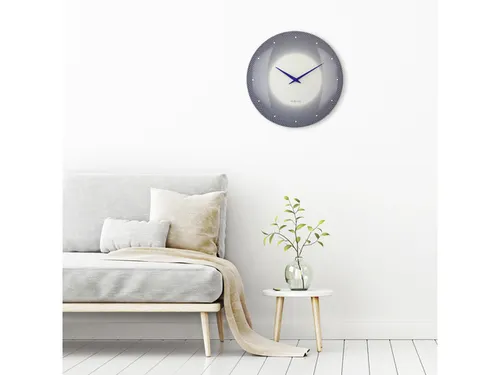 Wandklok Nextime dia 50cm bolvormig glas blauw kunststof Deep