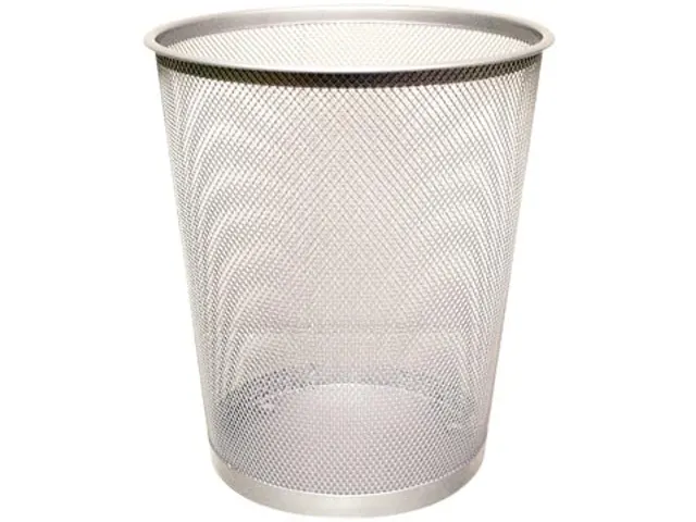 Papiermand Rond Met Gaas 19 Liter Metaal Zilver